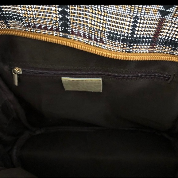 Brown Plaid Backpack, size Small. NWT - Picture 4 of 5